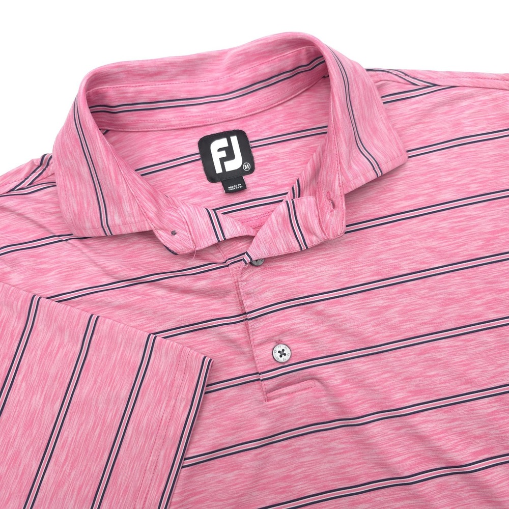FootJoy Polo Shirt Men's Medium‎ Striped Golf FJ Performance Stretch Read
